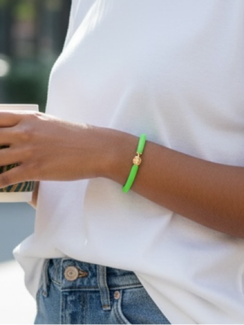 NWT Marc by Marc Jacobs Silicone Charm Bracelet - Toucan Green